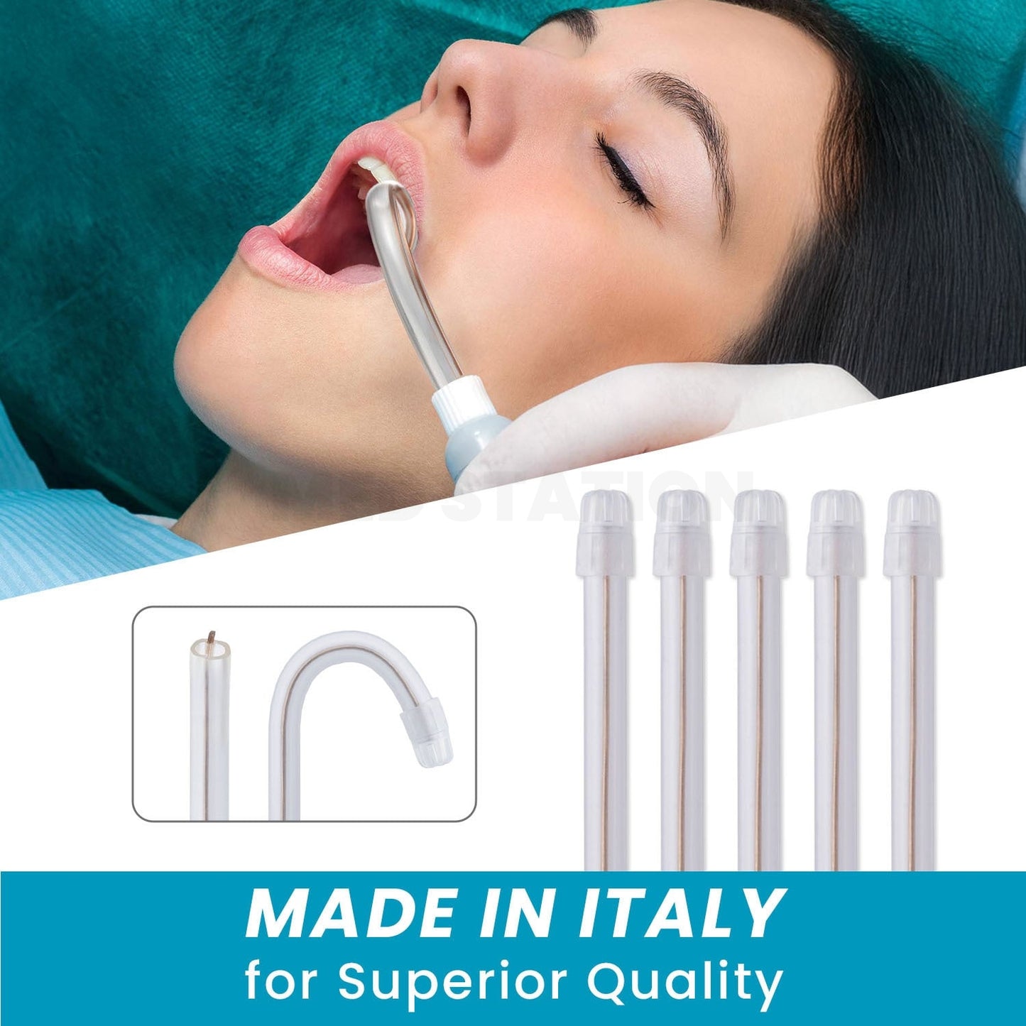 1000pcs Euronda Monoart Disposable Saliva Ejectors EM15 - Transparent