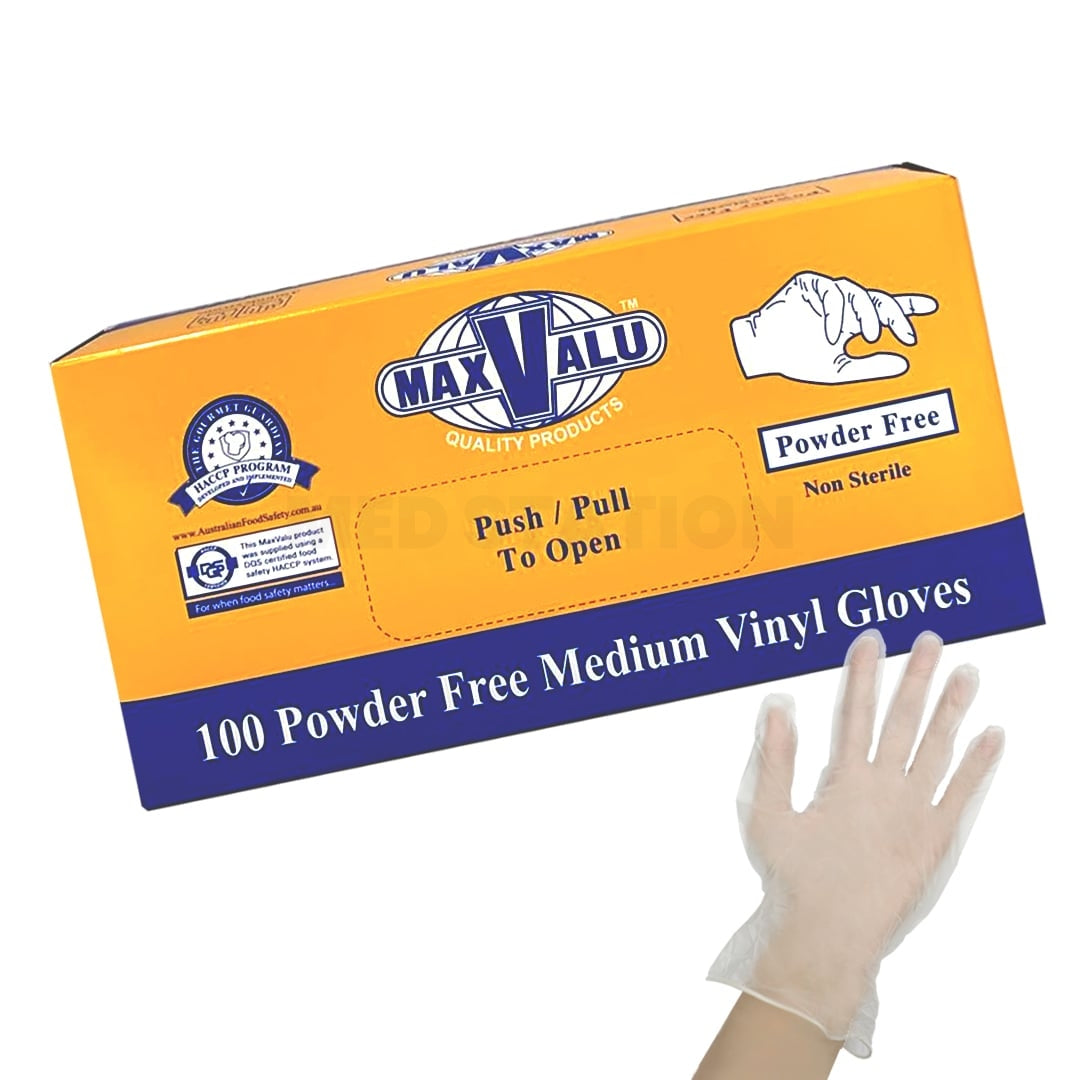 Powder Free Clear Vinyl Gloves Pack of 5,000 (100PCS x 50 boxes) - Medium