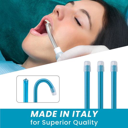 100pcs Euronda Monoart Disposable Saliva Ejectors EM15 - Blue Lagoon