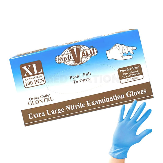 Blue Nitrile Gloves TGA Approved Latex and Powder Free Examination Gloves Pack of 5000 (100PCS x 50 boxes) - Extra Large