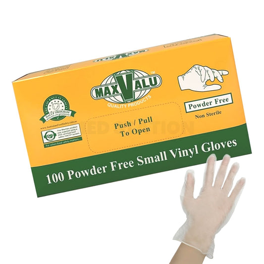 Powder Free Vinyl Gloves - Available in S/M/L/XL