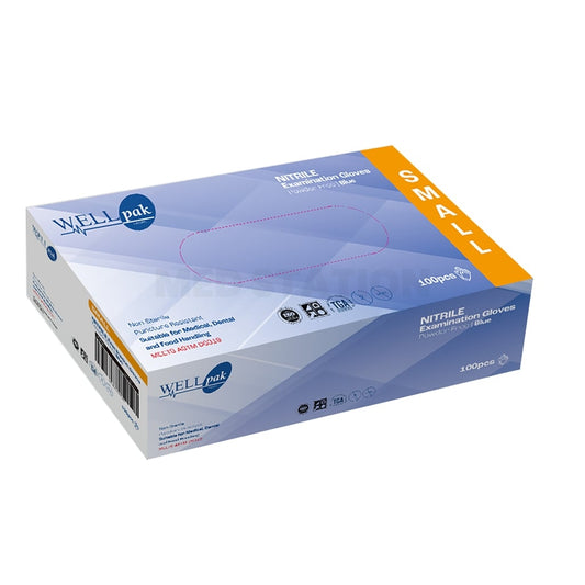 WELLpak Blue Nitrile Gloves - S/M/L/XL
