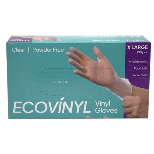 ECO VINYL Clear Powder Free Gloves Pack of 1000 (100PCS x 10 boxes) - Extra Large